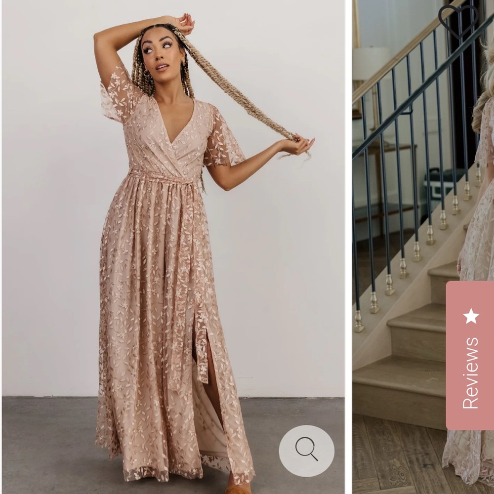 Baltic Born bridesmaids dress in champagne sequin